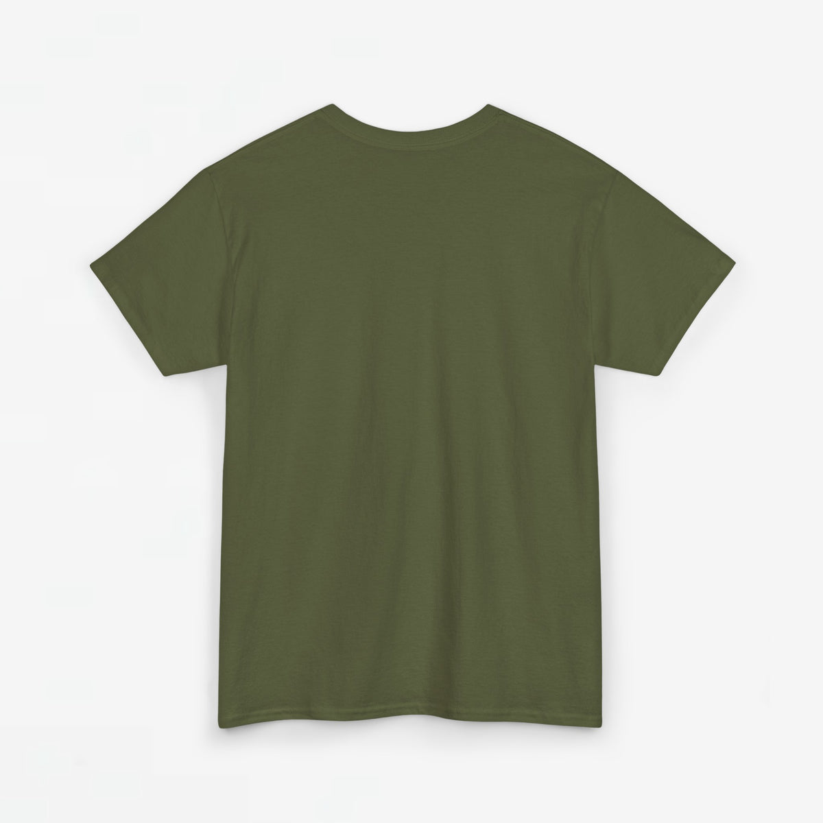 T-shirt olijfgroen effen zonder zichtbare print aan de voorkant