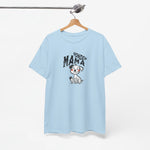 Lichtblauw t-shirt aan hanger met “Honden Mama” opdruk en hondfiguur