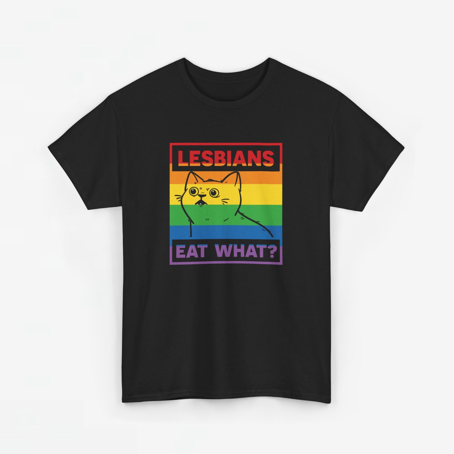 Gay Pride T-shirt - Lesbians Eat What? - Oversized #5