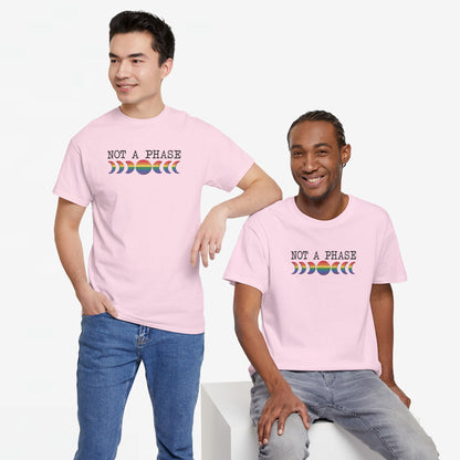 Gay Pride T-shirt - Not a phase (zwarte tekst) - Oversized #3