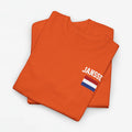 Oranje Shirt met Nederlandse Vlag, Naam & Rugnummer