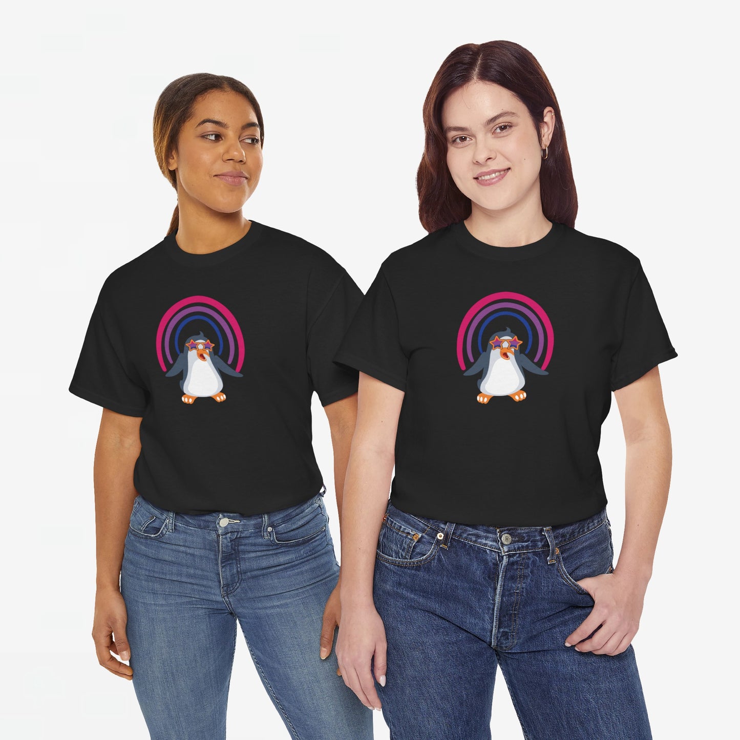 Gay Pride T-shirt - Bi Penguin - Oversized #59