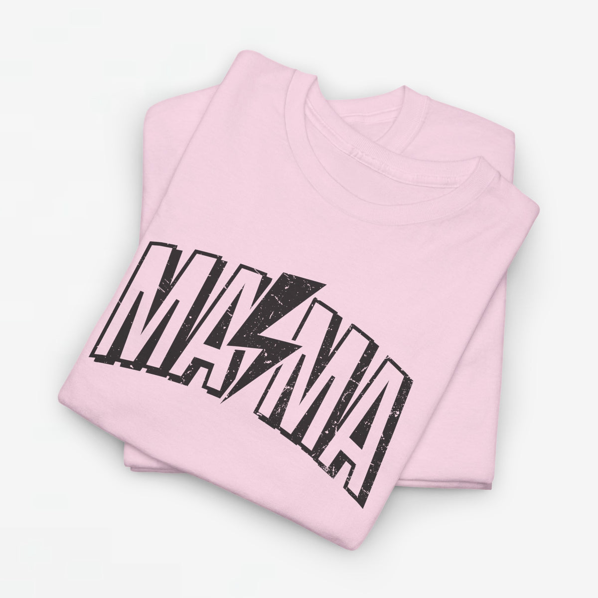 Oversized lichtroze T-shirt met grote zwarte “MAMA”-print op de borst