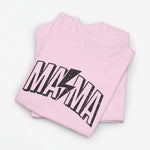 Oversized lichtroze T-shirt met grote zwarte “MAMA”-print op de borst