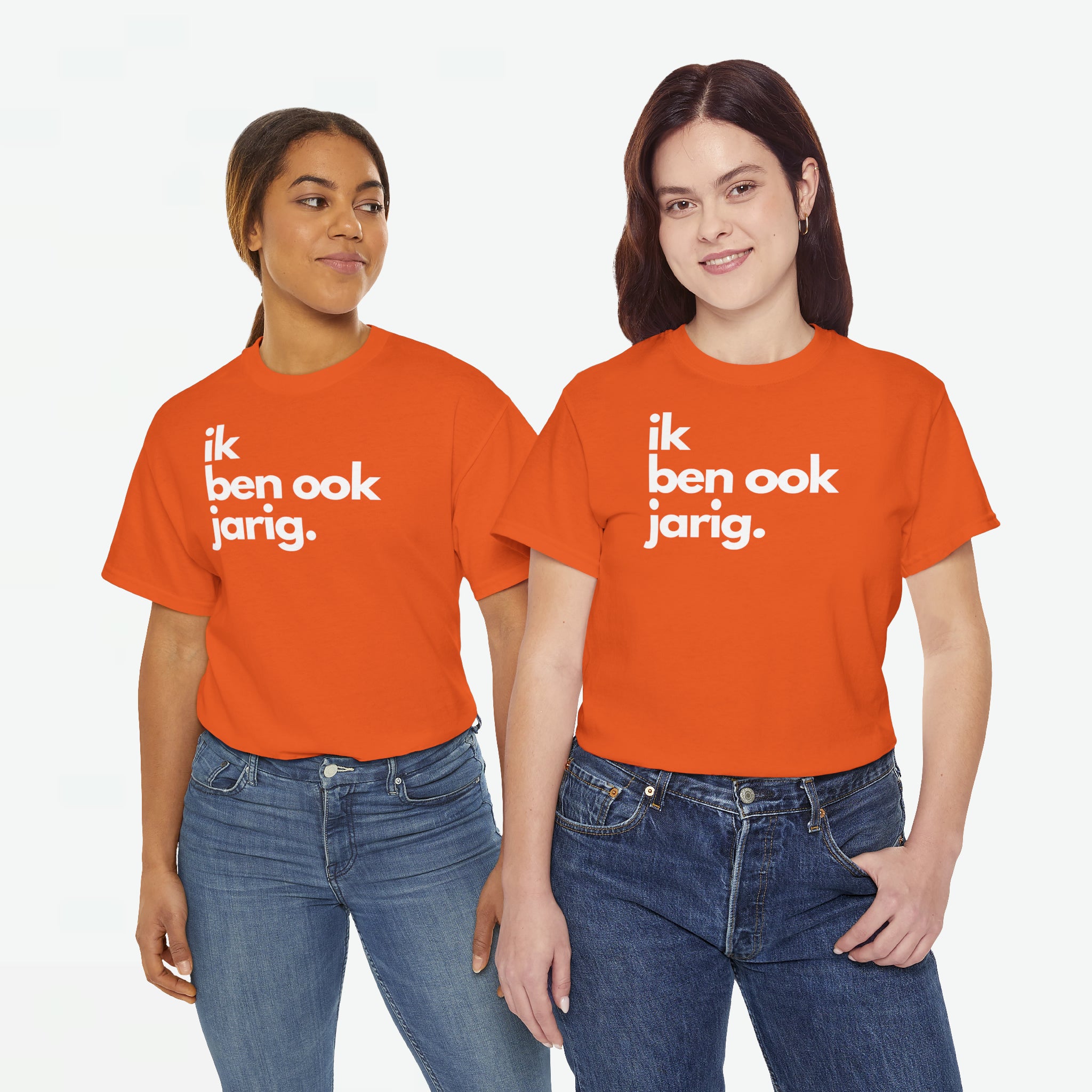 Ik ben ook jarig | Front Print | Koningsdag T-shirt | Oversized