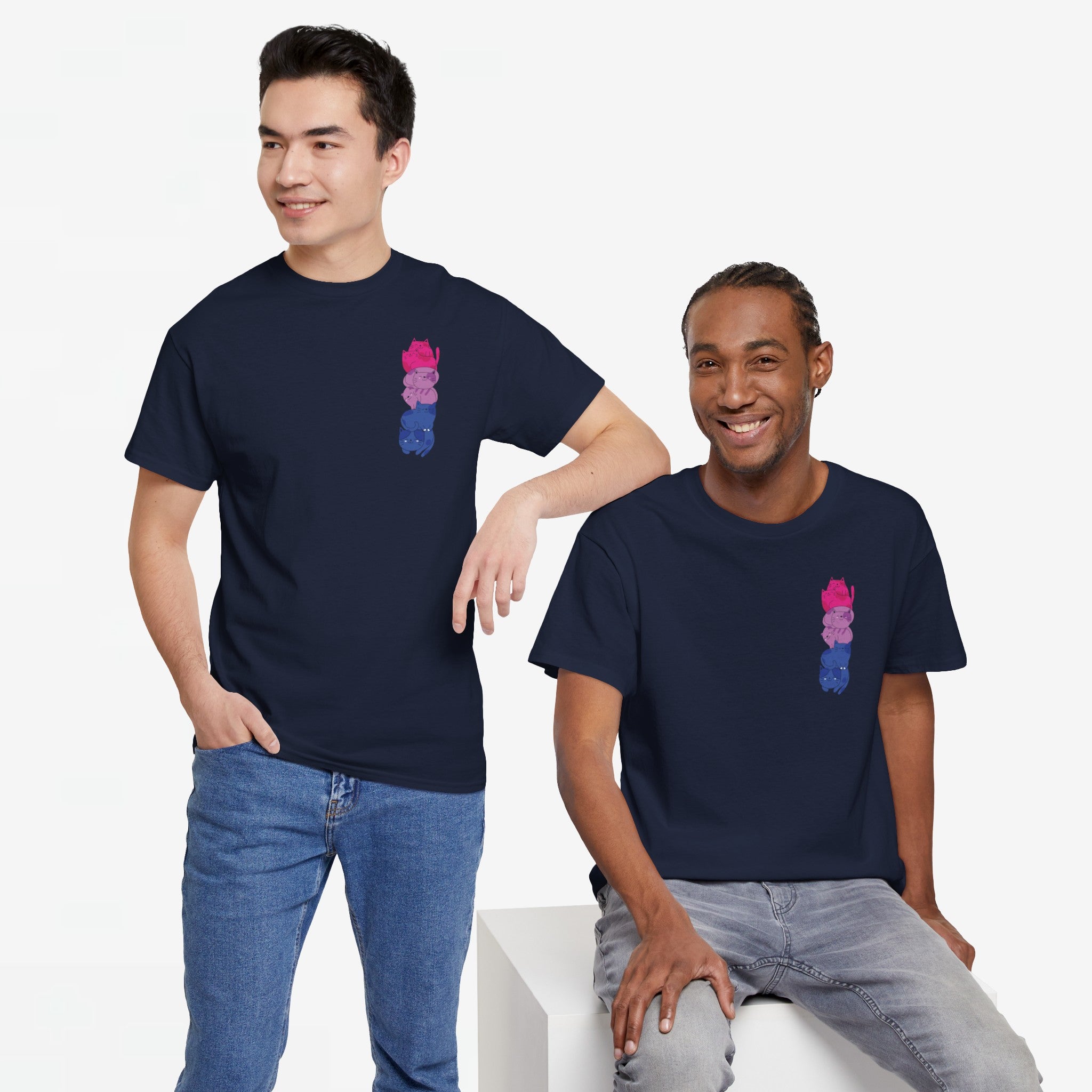 Gay Pride T-shirt - Katten Bi Vlag - Oversized #49