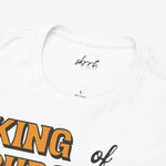 Wit T-shirt met ronde hals en halslabel met ‘100% katoen’