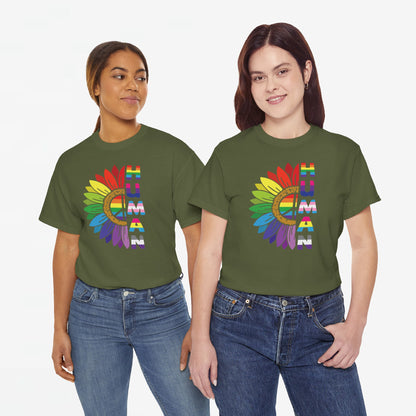 Gay Pride T-shirt - Regenboog Human (witte tekst) - Oversized #4