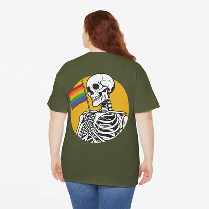 Gay Pride T-shirt - Skelet Pride Vlag - Back Print - Oversized #68