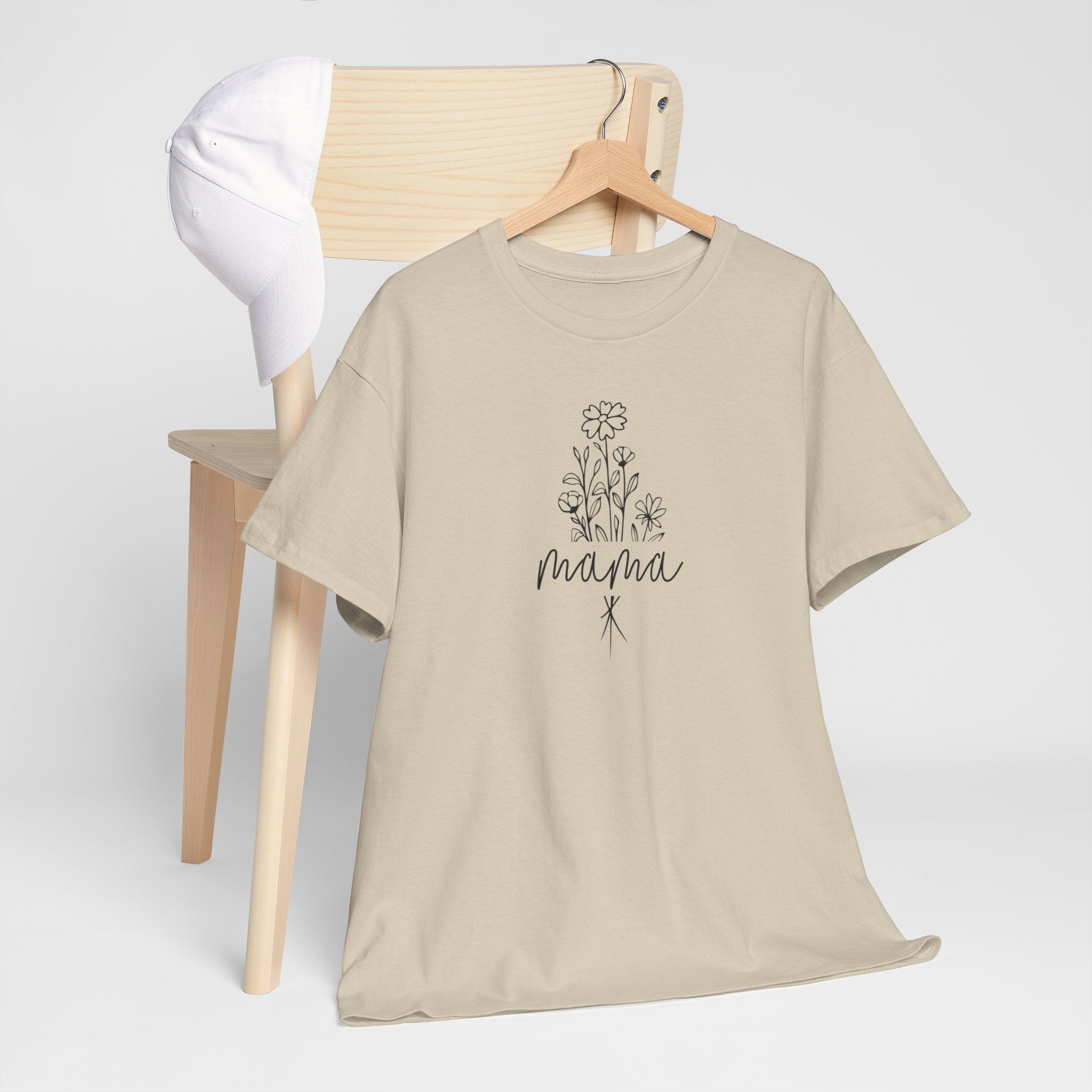 Moederdag Mama Cadeau - T-shirt - Line Art Bloem - Oversized - #23