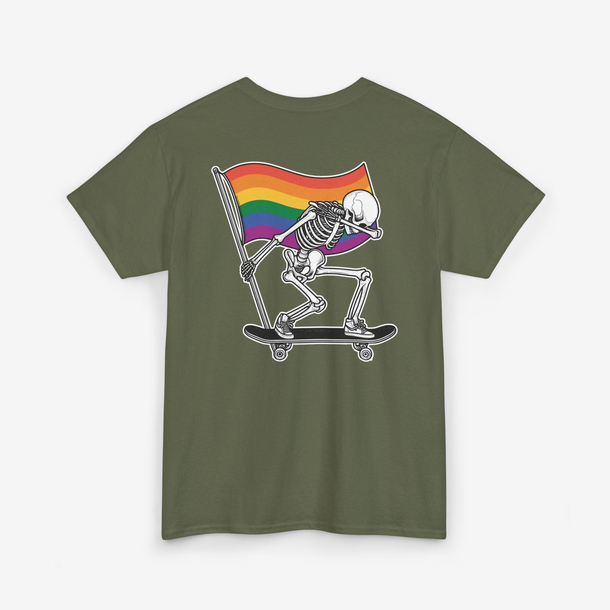 Gay Pride T-shirt - Skelet Pride Regenboog Flag | SkrrtShirt