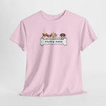 Roze T-shirt met borstprint 'Honden Mama' en hondenfiguren, ronde hals