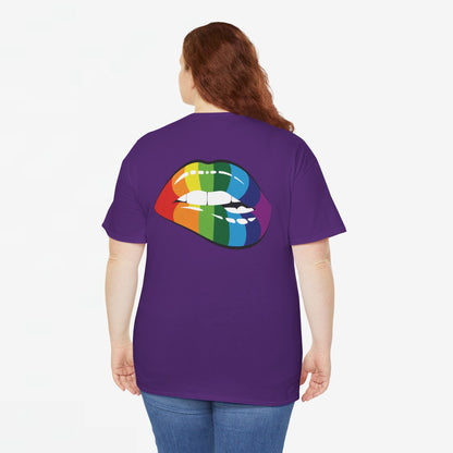 Gay Pride T-shirt - Regenboog Lippen- Back Print - Oversized #35