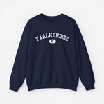 Taalkundige trui met borstprint TAALKUNDIGE en NL-logo, navy