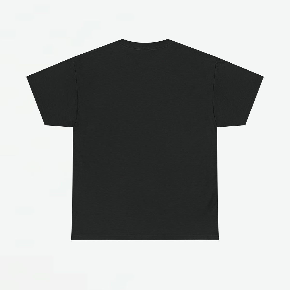 Zwarte oversized T-shirt met ronde hals en korte mouwen, effen achterkant