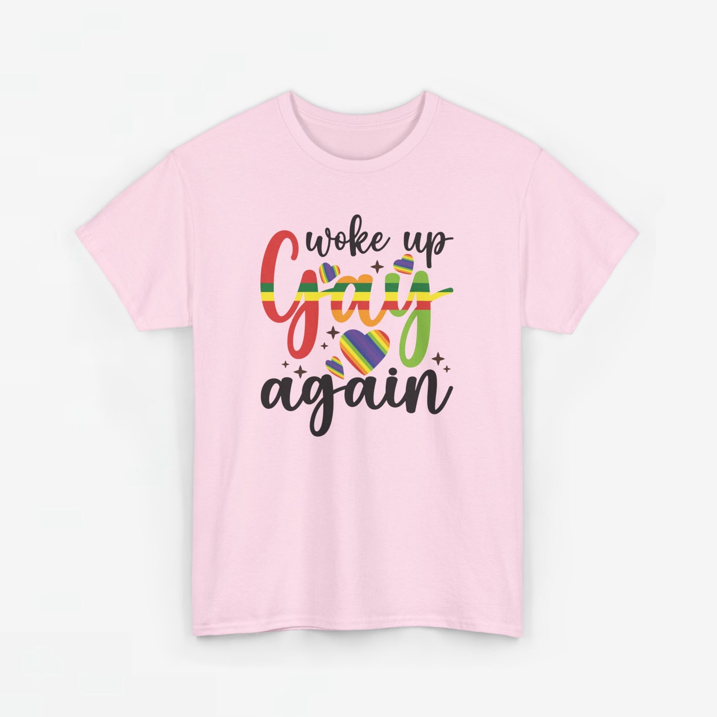 Gay Pride T-shirt - Woke Up Gay Again - Oversized #6