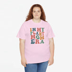 Roze oversized T-shirt met ronde hals en kleurrijke print op de voorkant