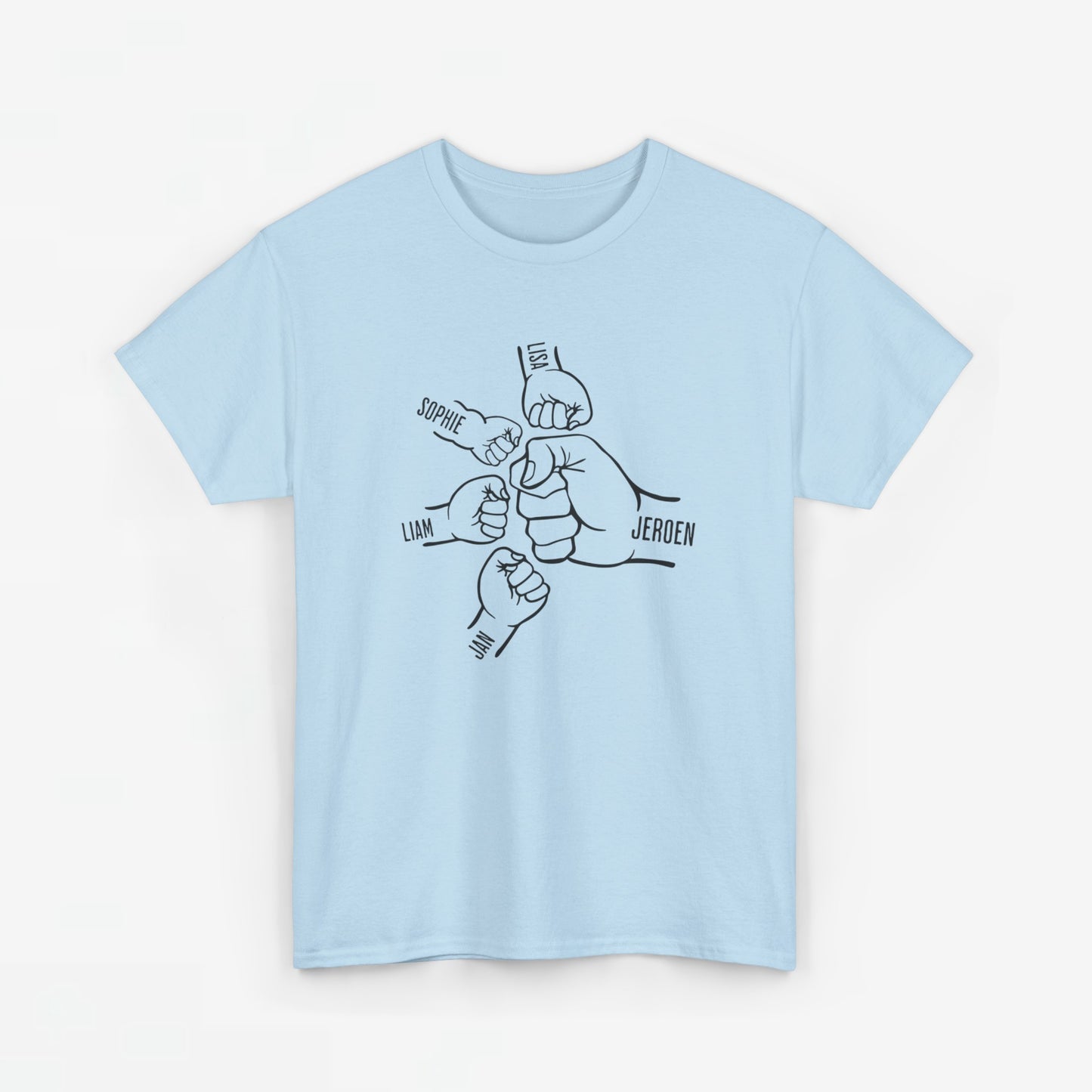 Gepersonaliseerde Vaderdag Papa Cadeau - T-shirt - Fist Bump Papa met namen