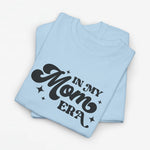 Oversized lichtblauwe T-shirt met zwarte 'In my Mom Era' tekstprint