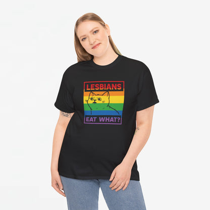 Gay Pride T-shirt - Lesbians Eat What? - Oversized #5