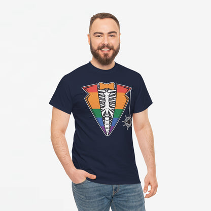 Gay Pride T-shirt - Skelet Regenboog Suit - Oversized #72