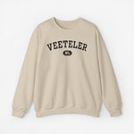 Trui met lange mouwen in beige, ronde hals en frontprint “VEETELER” met “NL”