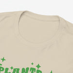 Beige T-shirt halsboord en gedeeltelijke groene PLANTEN MAMMA print