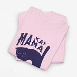 Lichtroze oversized T-shirt met donkerblauwe kattenprint en "MAMA"-opdruk