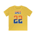 Kind Voetbal T-shirt - EK, WK en Koningsdag Kinderkleding - Personaliseer met Naam & Rugnummer (Voorkant) - oranje en blauwe tekst