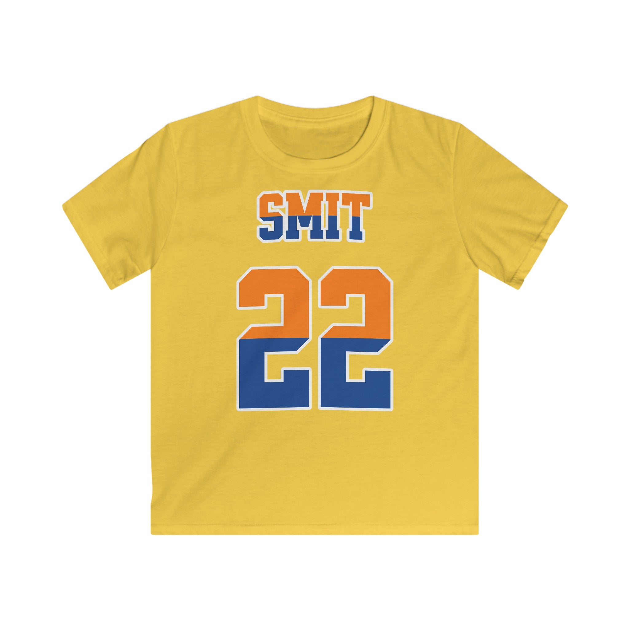 Kind Voetbal T-shirt - EK, WK en Koningsdag Kinderkleding - Personaliseer met Naam & Rugnummer (Voorkant) - oranje en blauwe tekst