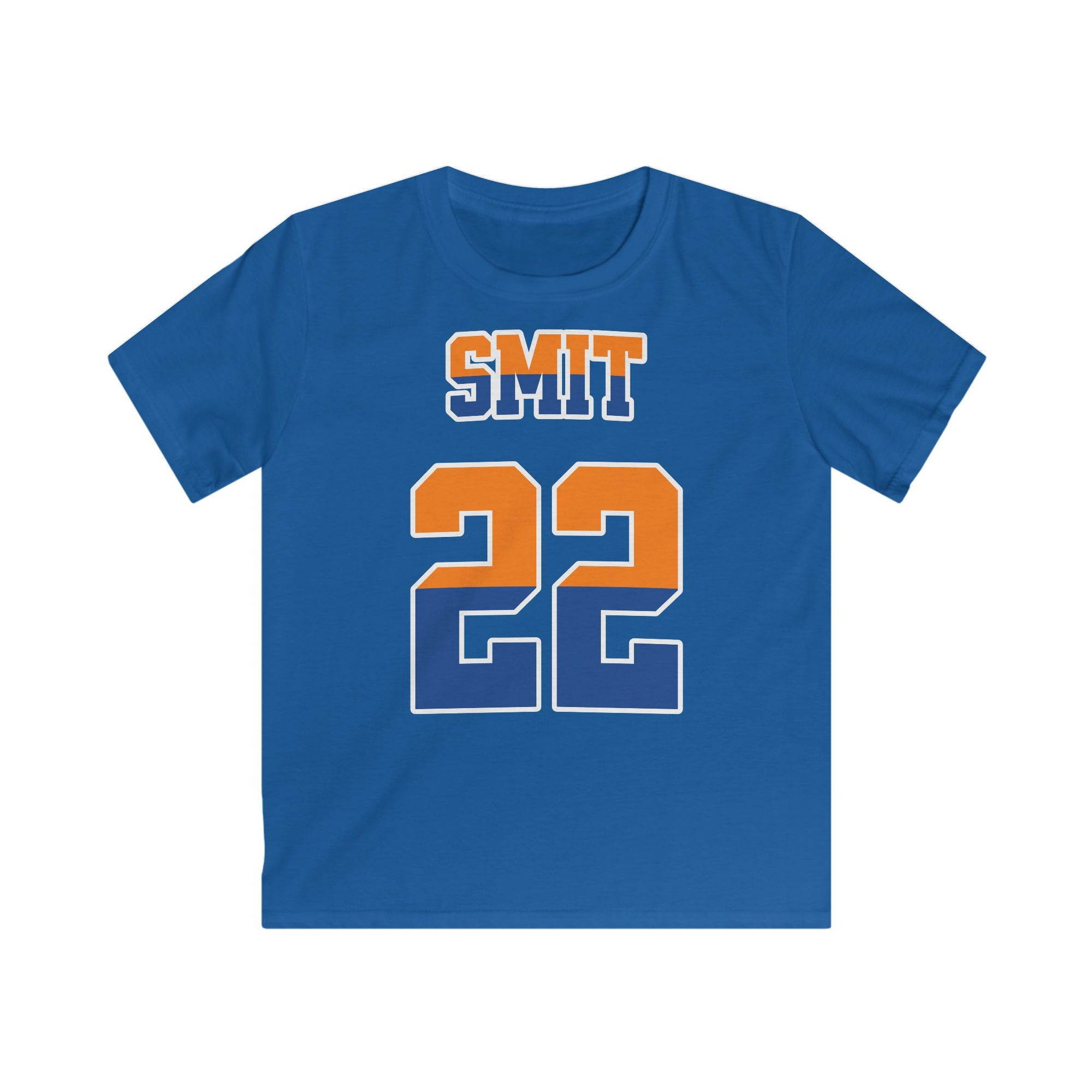 Kind Voetbal T-shirt - EK, WK en Koningsdag Kinderkleding - Personaliseer met Naam & Rugnummer (Voorkant) - oranje en blauwe tekst