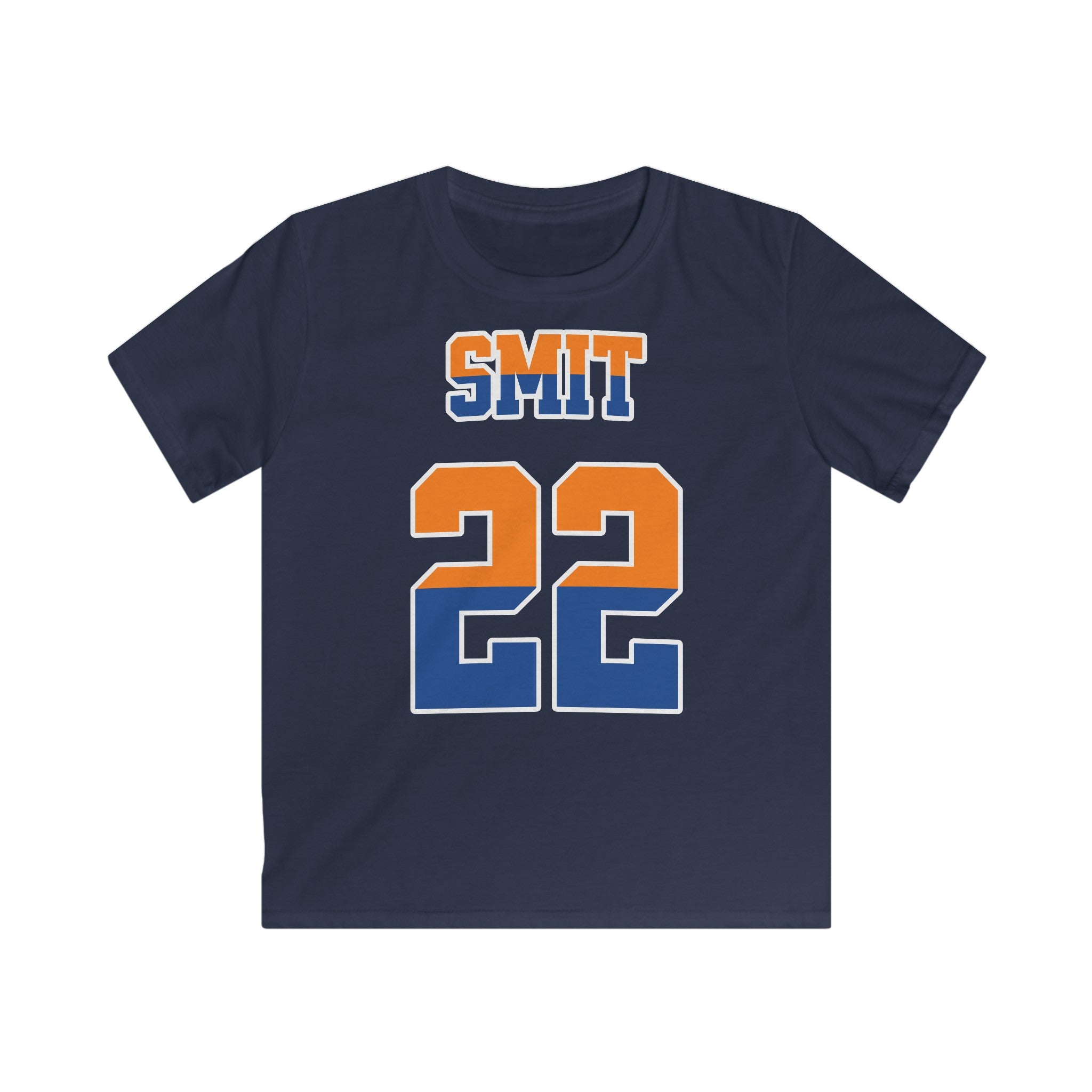 Kind Voetbal T-shirt - EK, WK en Koningsdag Kinderkleding - Personaliseer met Naam & Rugnummer (Voorkant) - oranje en blauwe tekst