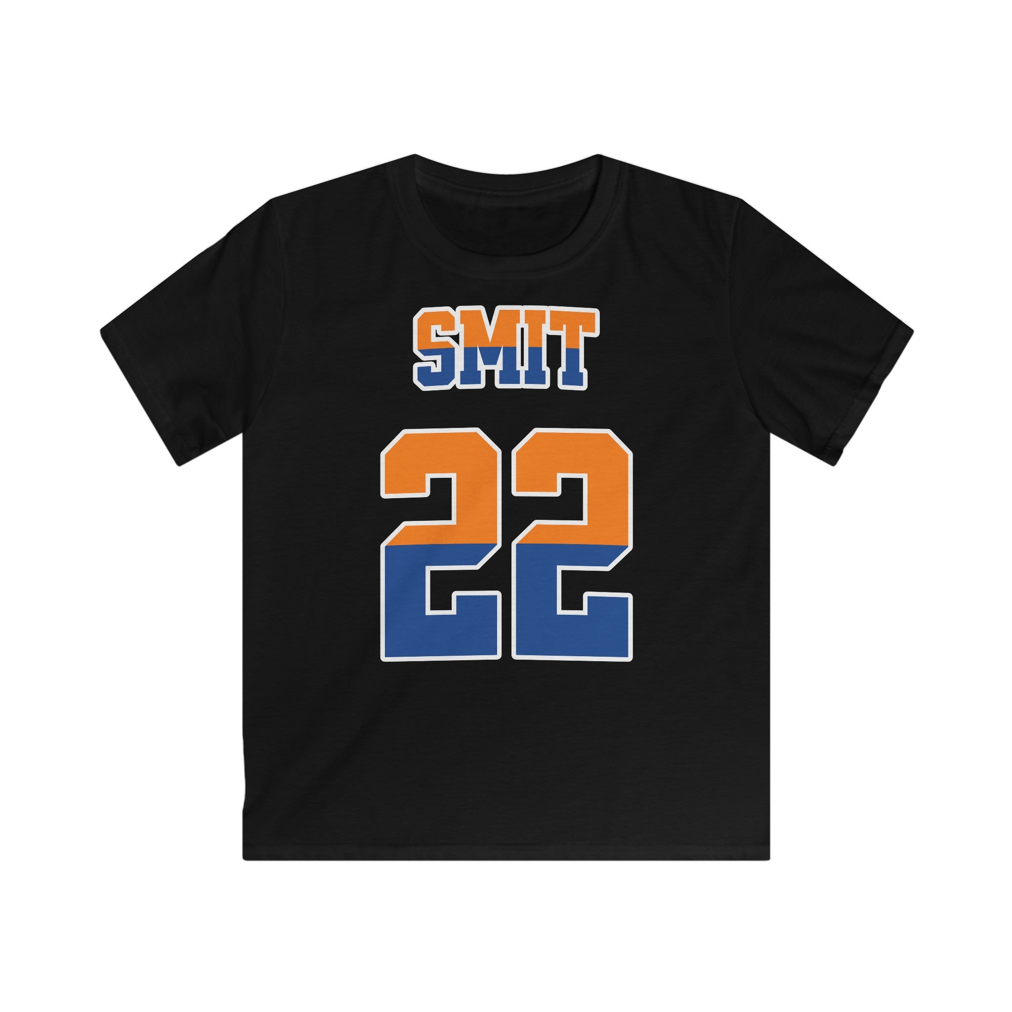 Kind Voetbal T-shirt - EK, WK en Koningsdag Kinderkleding - Personaliseer met Naam & Rugnummer (Voorkant) - oranje en blauwe tekst
