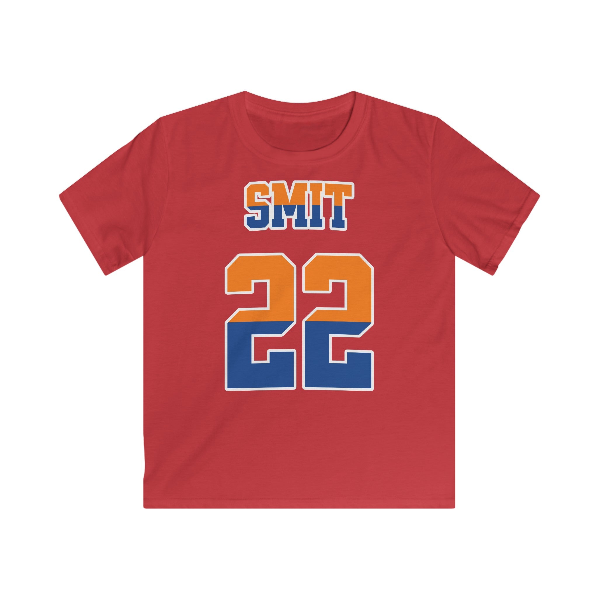 Kind Voetbal T-shirt - EK, WK en Koningsdag Kinderkleding - Personaliseer met Naam & Rugnummer (Voorkant) - oranje en blauwe tekst