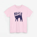 Roze oversized T-shirt met opdruk 'KAT MAMA' en zwarte katillustratie