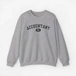 Lichtgrijze trui met opdruk 'ACCOUNTANT' en rond logo 'NL'.