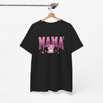 Zwart oversized T-shirt met roze 'MAMA'-print op de borst