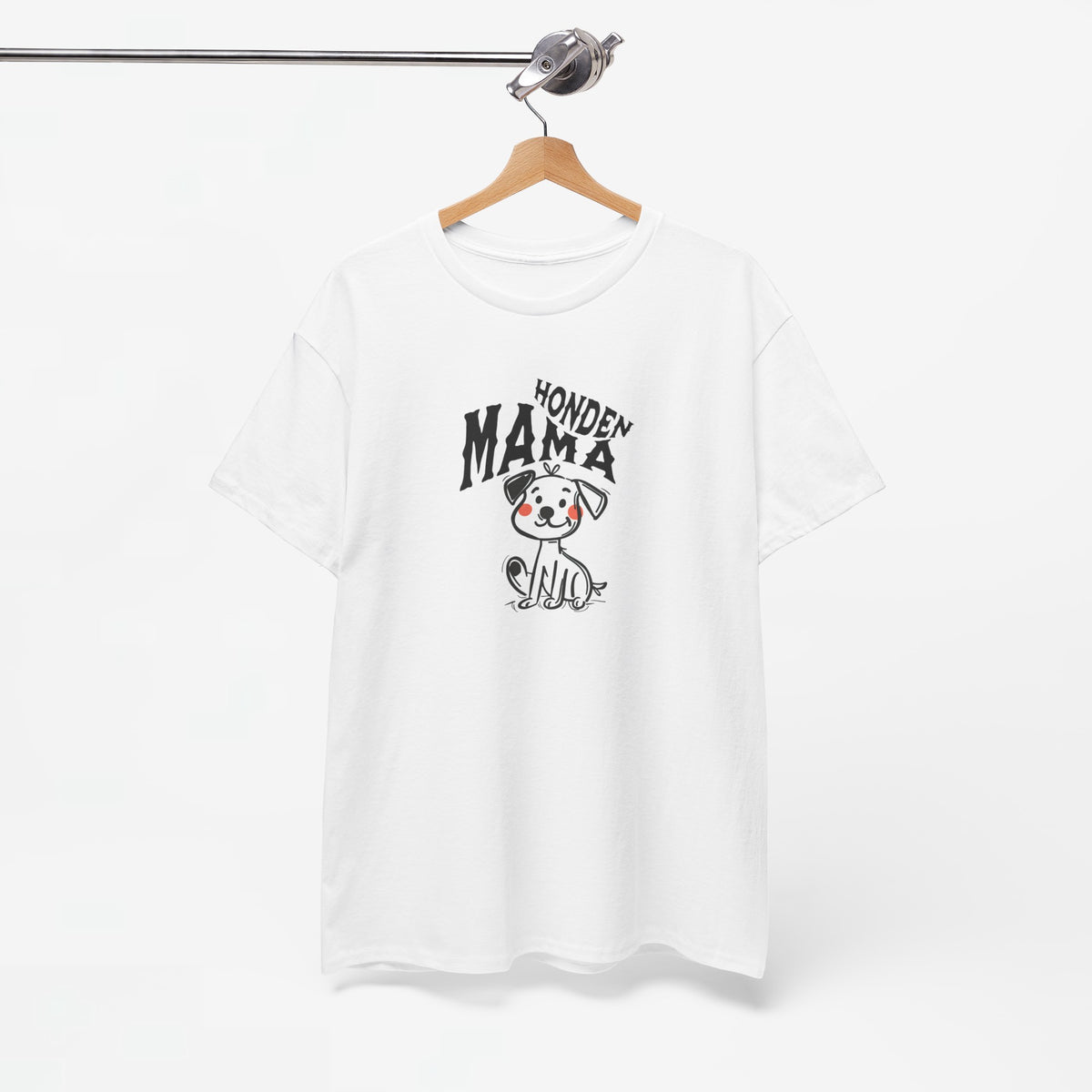 Wit oversized t-shirt met honden-mama opdruk op de borst