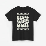 Zwarte t-shirt met ronde hals en witte 'Beste mama ooit' tekstprint
