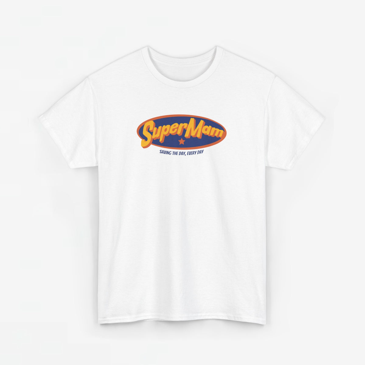 Oversized wit t-shirt met SuperMam-logo op de borst