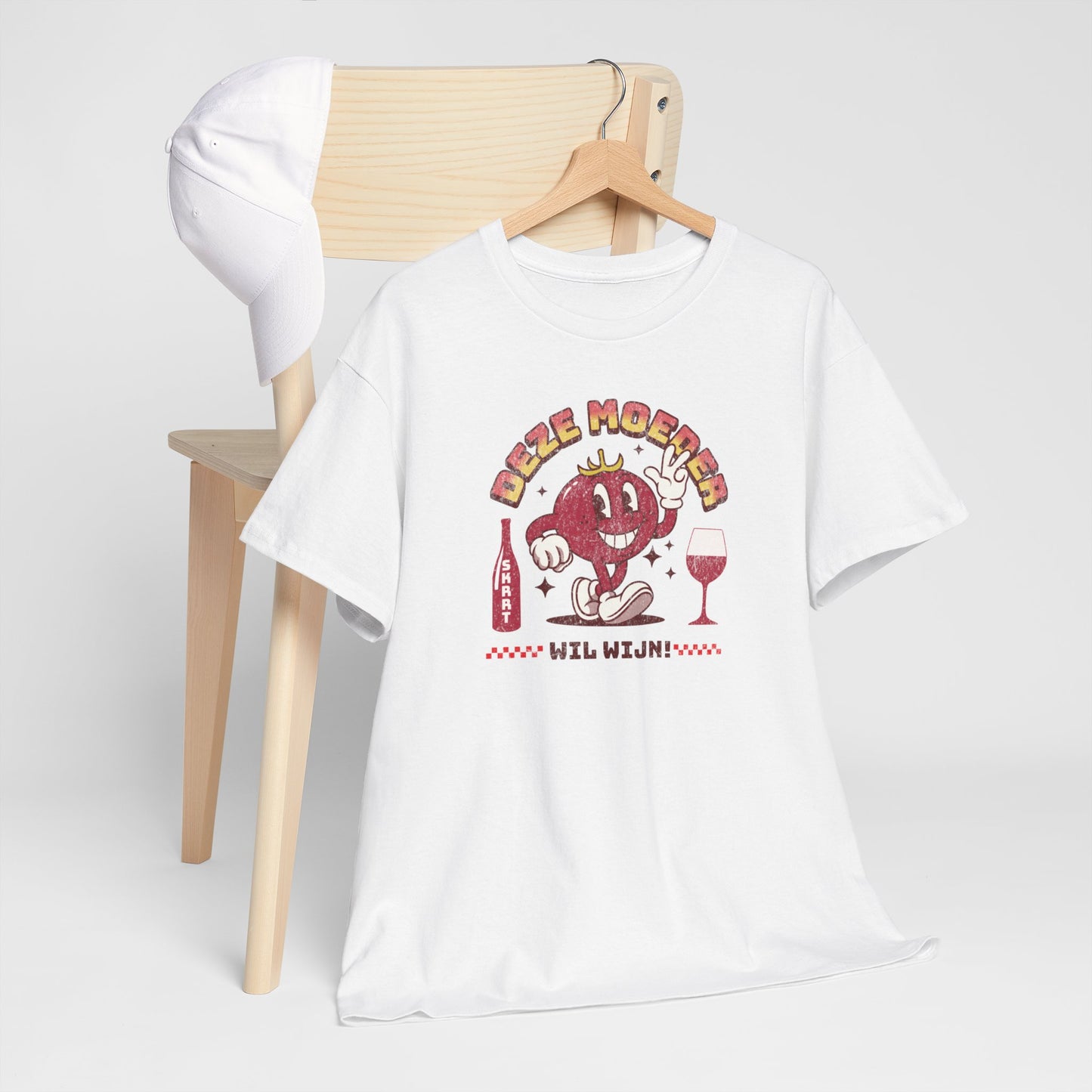Moederdag Mama Cadeau - T-shirt - Deze Moeder Wil Wijn - Oversized - #97