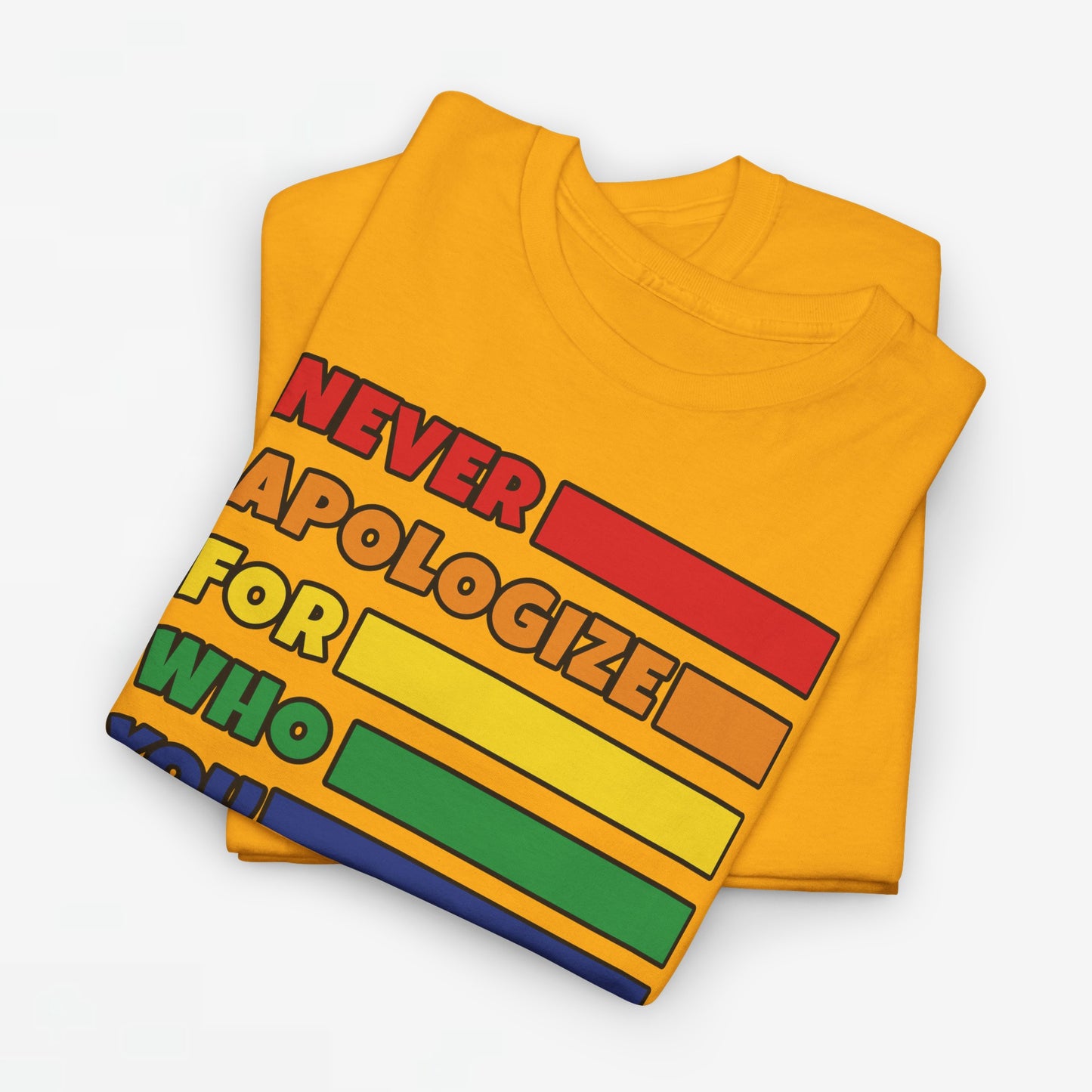 Gay Pride T-shirt - Never Apologize For Who You Love - Oversized #16