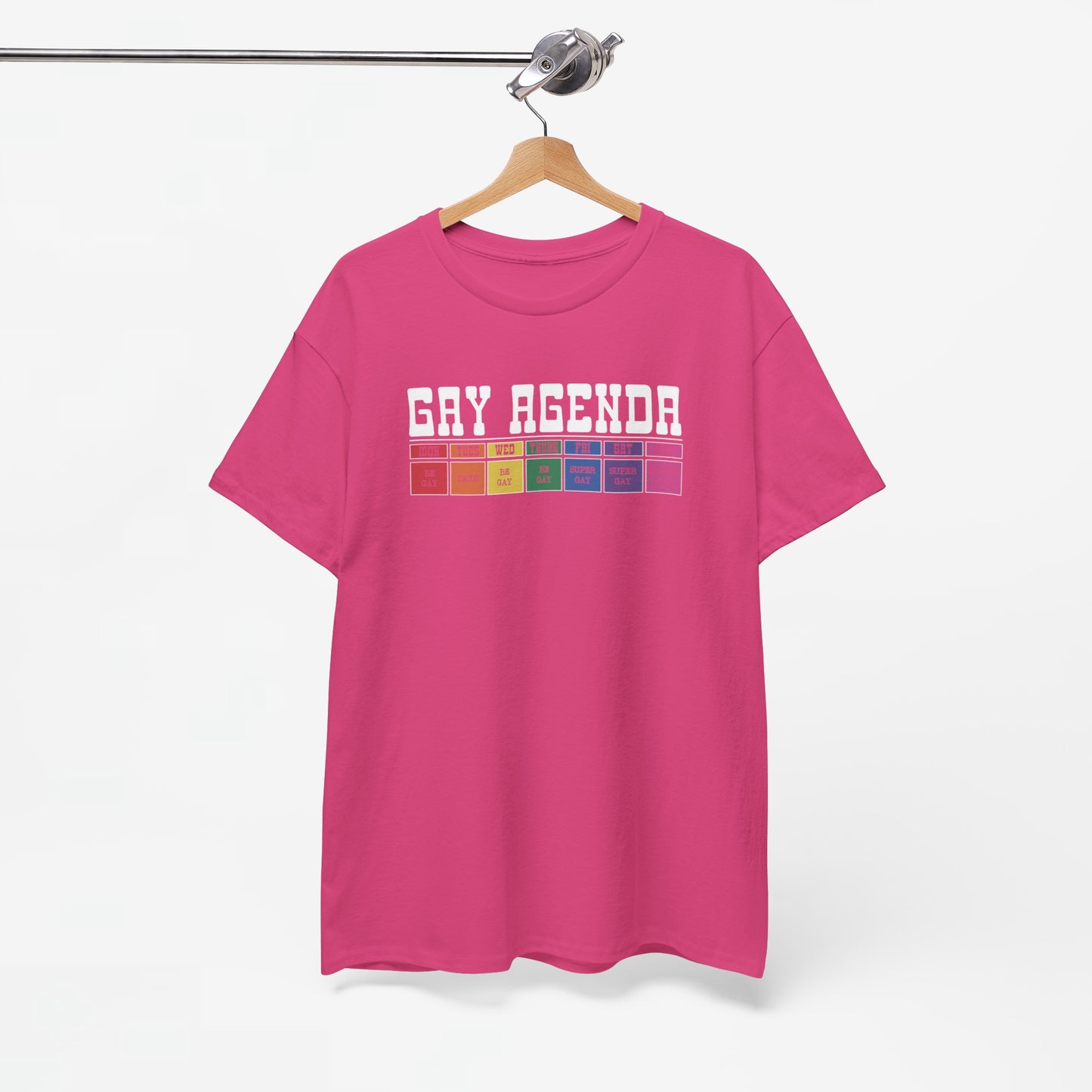 Gay Pride T-shirt - Gay Agenda (witte tekst) - Oversized #17