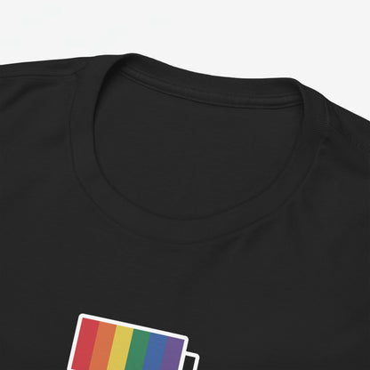 Gay Pride T-shirt - 100% Regenboog (witte tekst) - Oversized #32