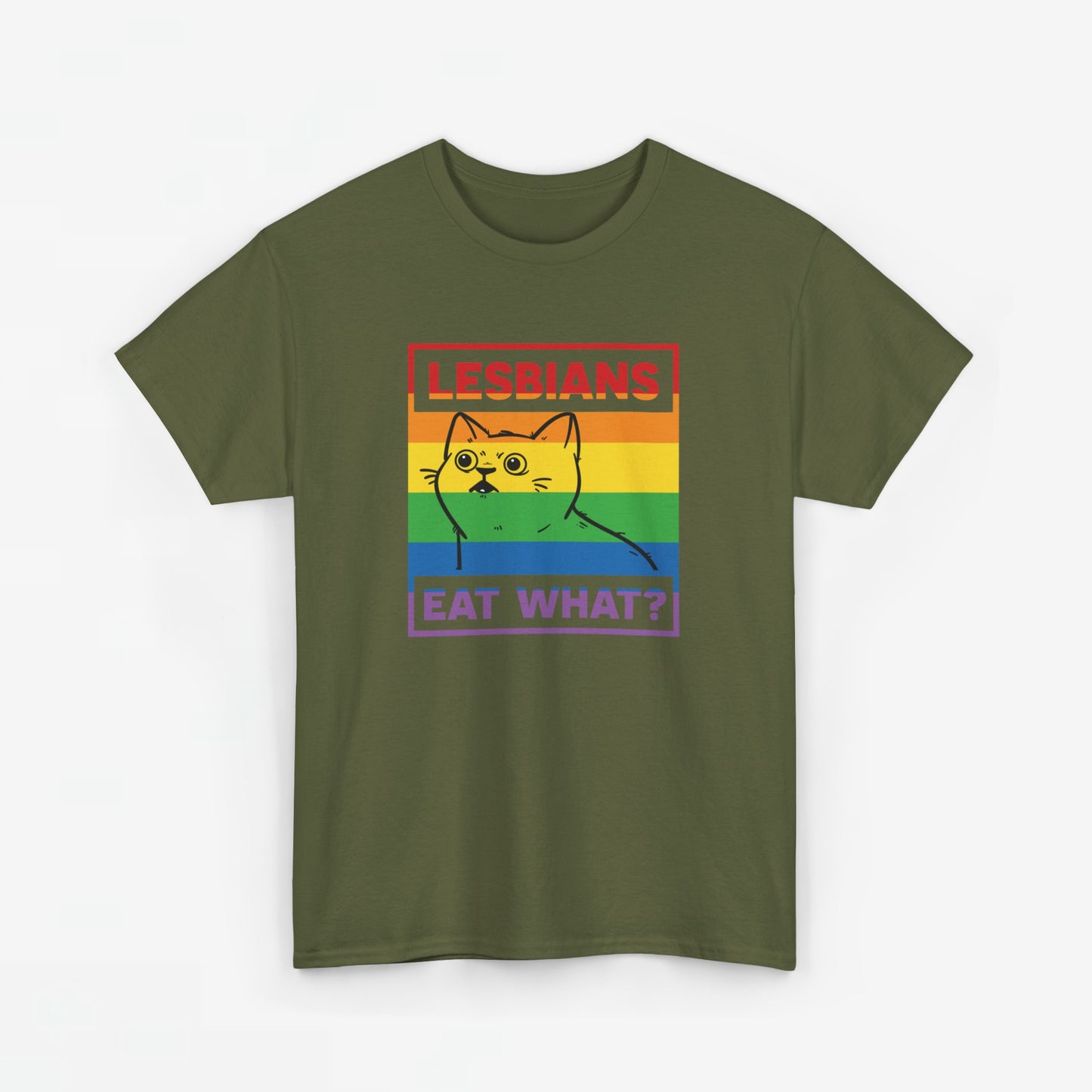 Gay Pride T-shirt - Lesbians Eat What? - Oversized #5