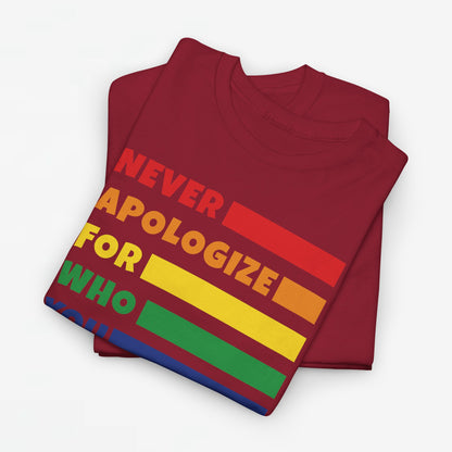 Gay Pride T-shirt - Never Apologize For Who You Love - Oversized #15