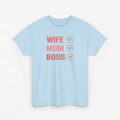 Moederdag Mama Cadeau - T-shirt - Wife Mom Boss - Oversized - #15