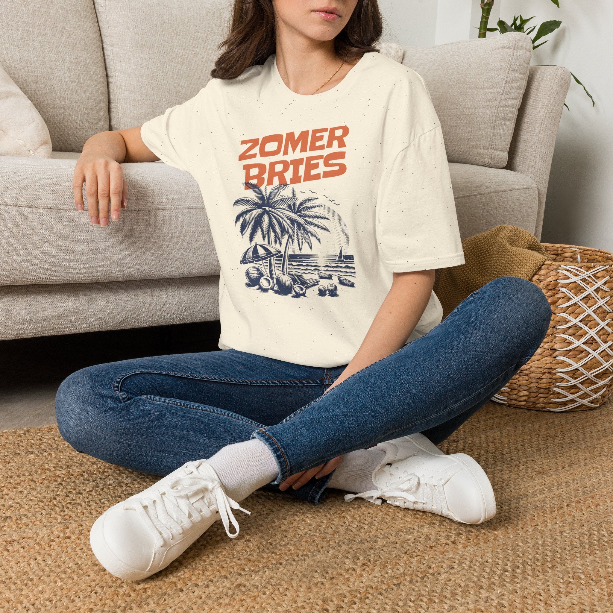 Dames Zomer T-shirt met print - Zomer Bries | SkrrtShirt