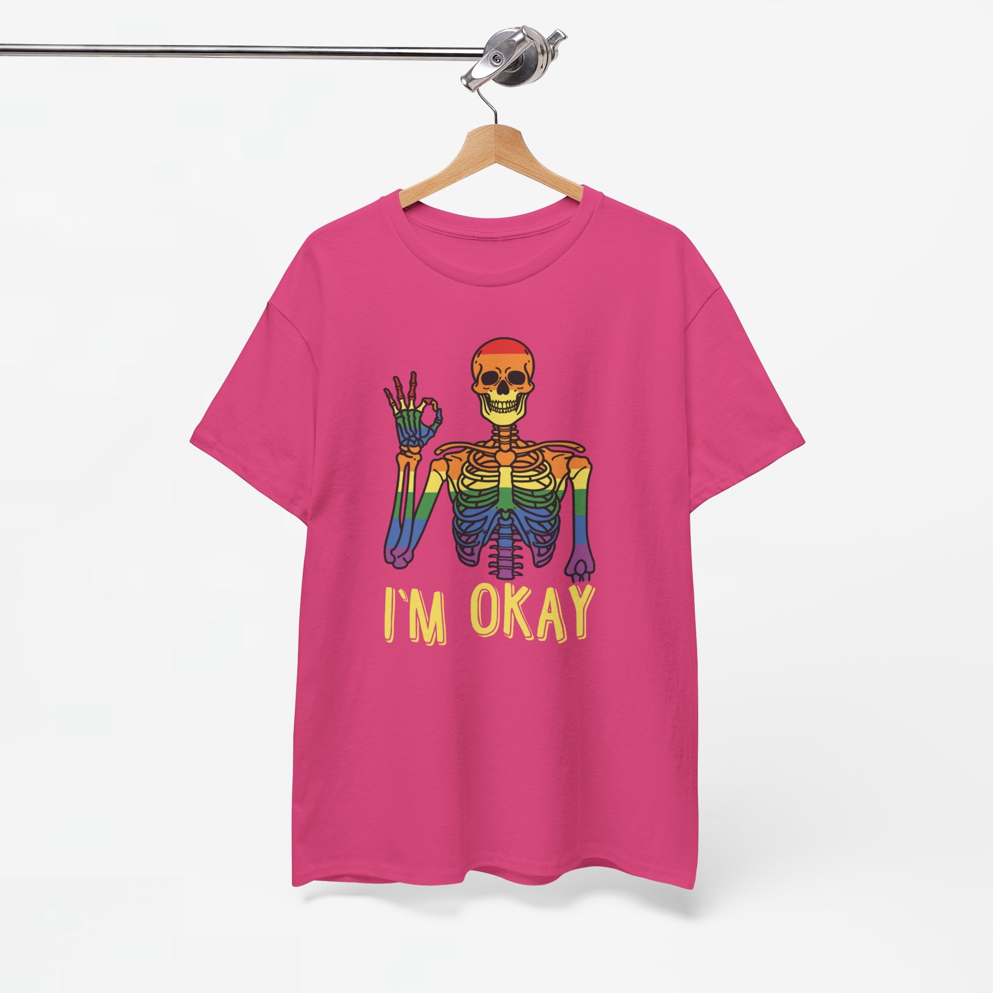 Gay Pride T-shirt - Skelet I'm Okay - Oversized #69