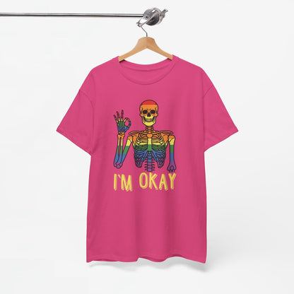 Gay Pride T-shirt - Skelet I'm Okay - Oversized #69